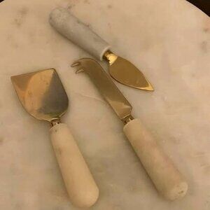 4 marble cheese knives